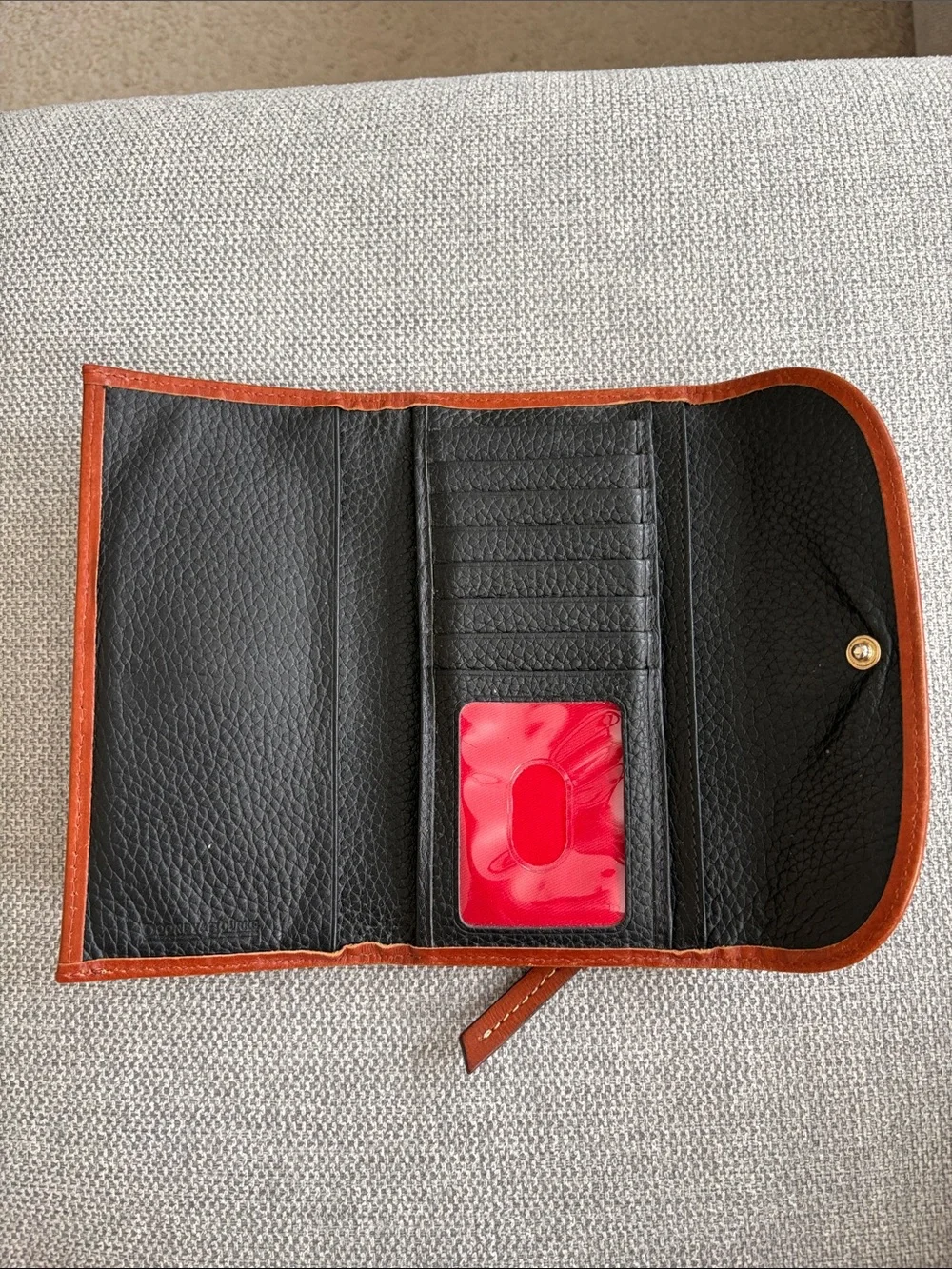 Dooney & Burke Black Pebble Leather Continental Clutch Wallet